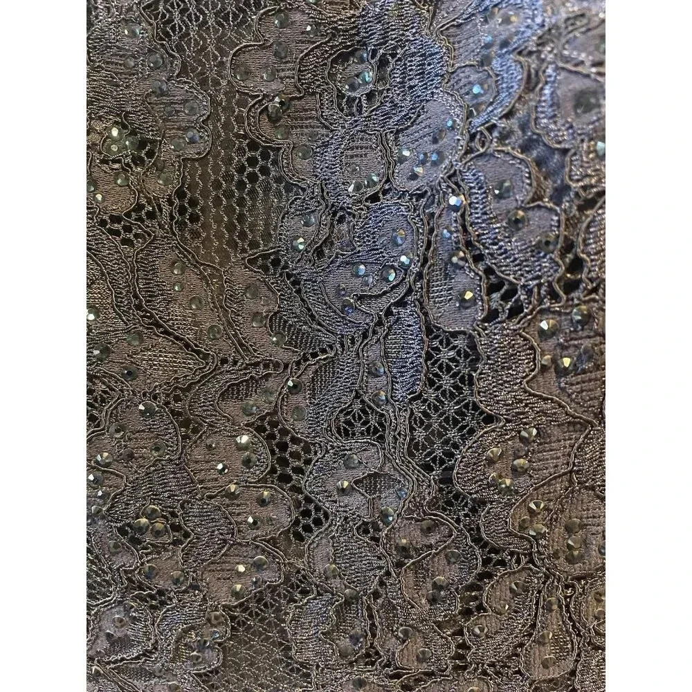 NEW La Femme 24926 Lace and Jersey Trumpet Gown Dress Navy Size 6 - Picture 13 of 13